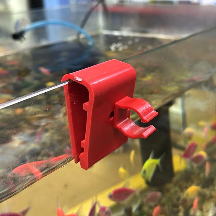 Plastic Aquarium Holder Multi-Purpose - Red Color - Clip for LED Lights & Hoses