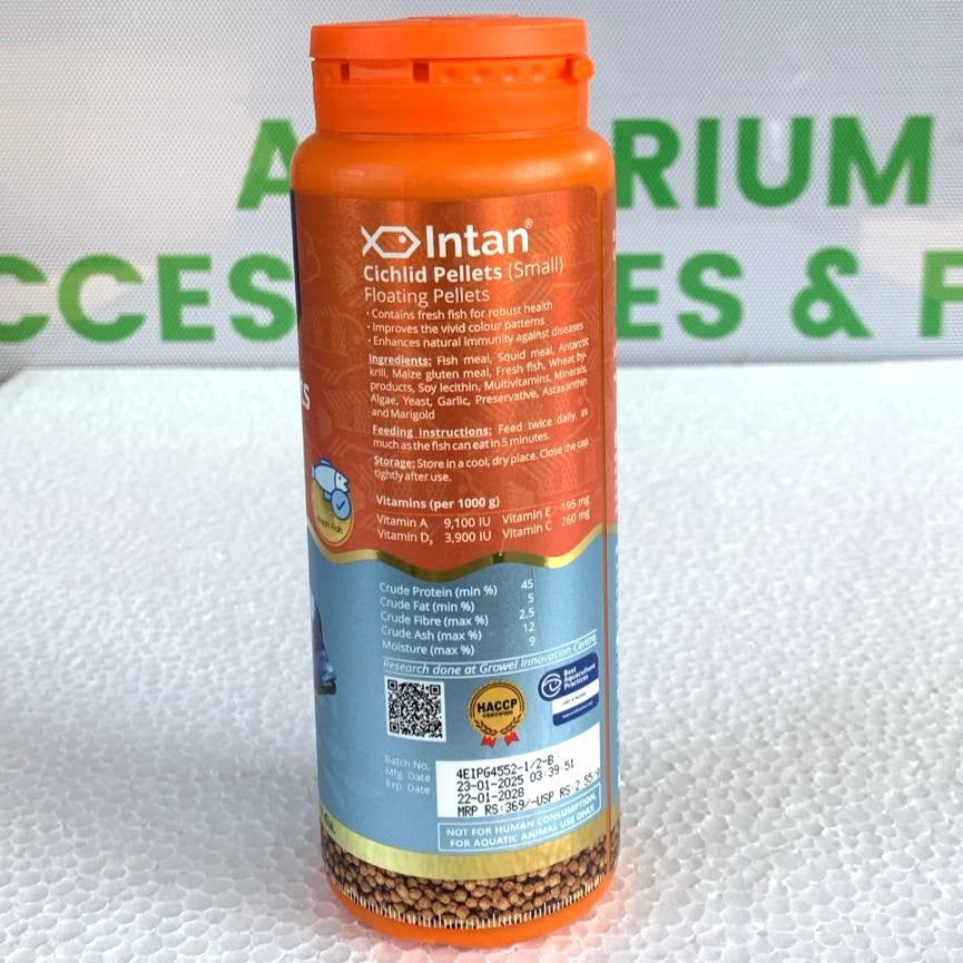 Intan Cichlid Pellets 2mm size Fish feed 145 gram bottle