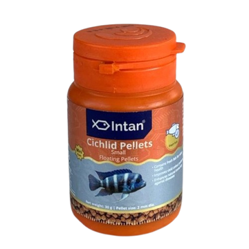 Intan Cichlid Pellets 2mm size Fish feed 30 gram bottle