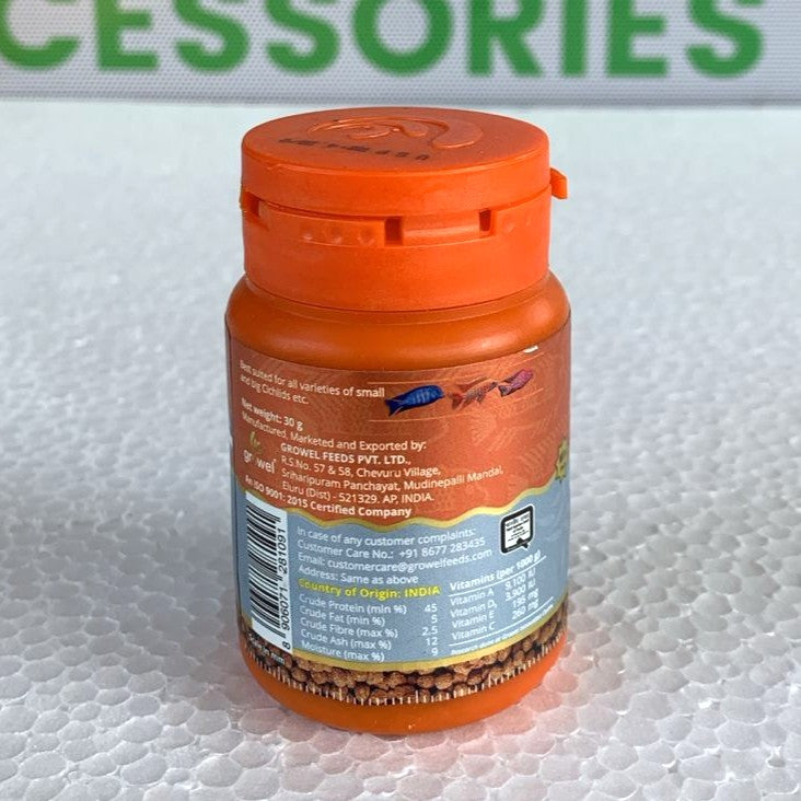 Intan Cichlid Pellets 2mm size Fish feed 30 gram bottle - 3