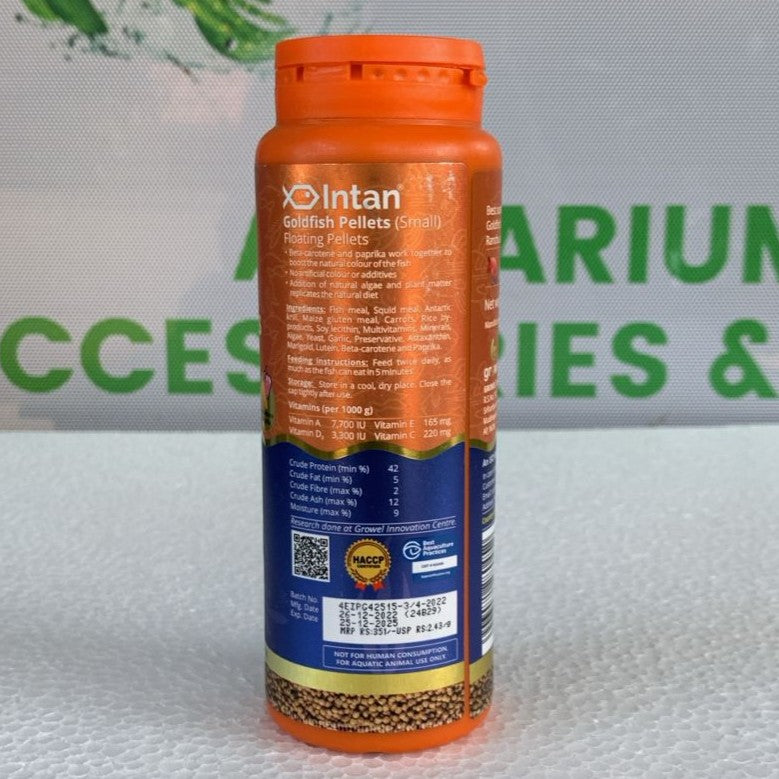 Intan Goldfish Pellets Small 1.5 mm 145 gram bottle - 2