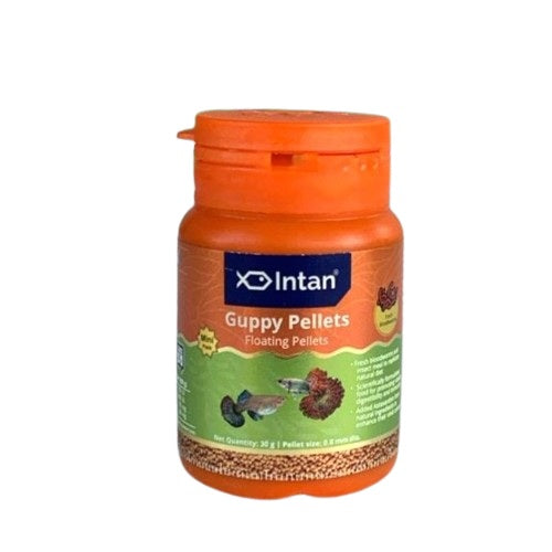 Intan Guppy Pellets 30 grams fish food from Growel Feeds