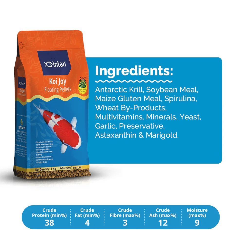 Intan Koi Joy Pellets 1 kg pack from Growel Feeds - 7