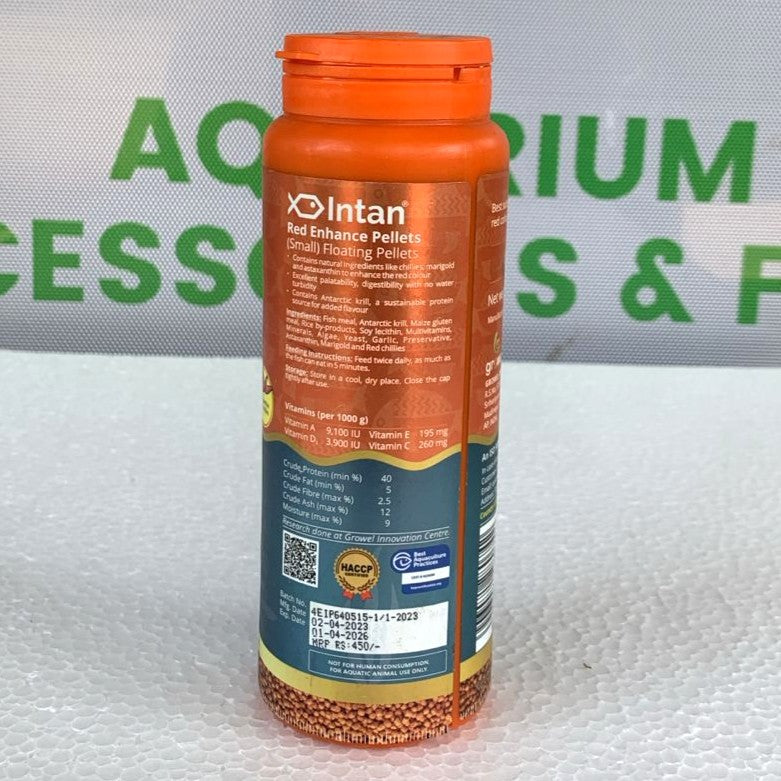 Intan Red Enhance 1.5 mm small Pellets 140 gram bottle - 3
