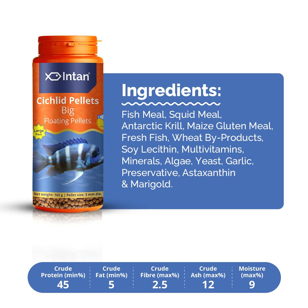 Intan Cichlid Pellets (Big 3mm Floating) - 165g