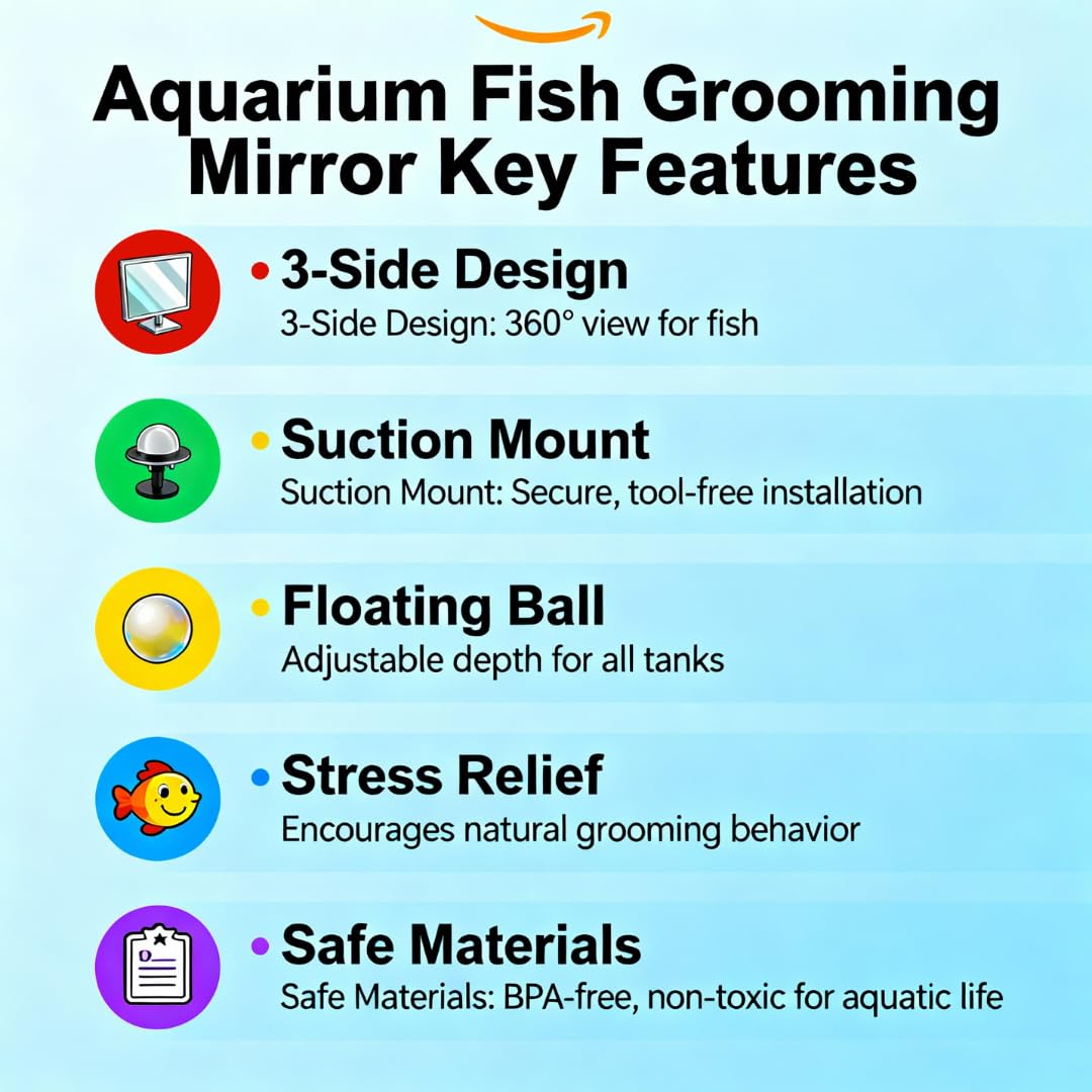 Jeneca DYJ-10 360° Aquarium Fish Grooming & Training Mirror