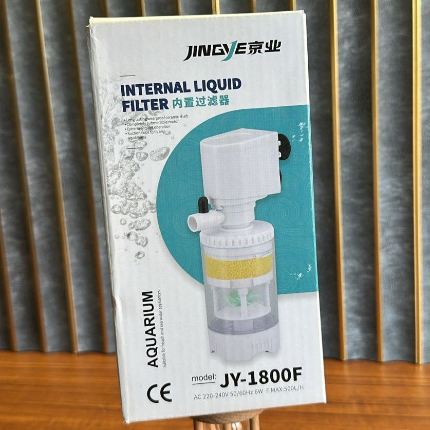 Jingye JY-1800F Aquarium Internal Filter (6W) – 500L/H Transparent 3-in-1 Power Filter - 5