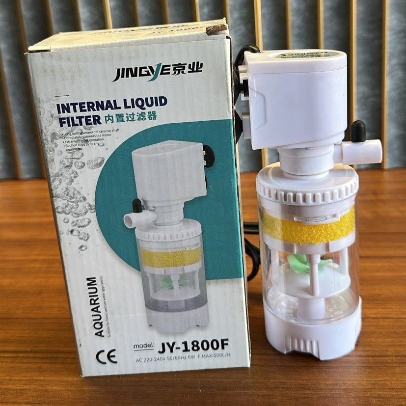 Jingye JY-1800F Aquarium Internal Filter (6W) – 500L/H Transparent 3-in-1 Power Filter - 3