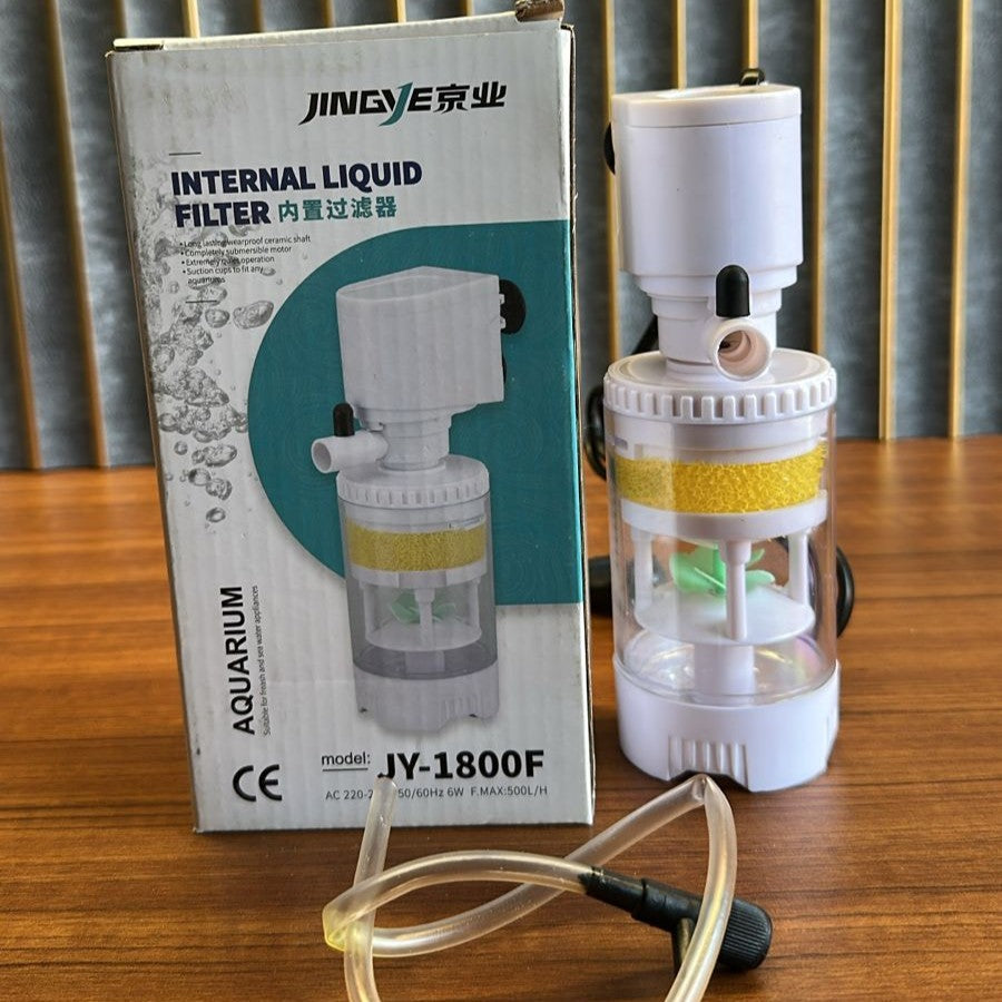 Jingye JY-1800F Aquarium Internal Filter (6W) – 500L/H Transparent 3-in-1 Power Filter - 2