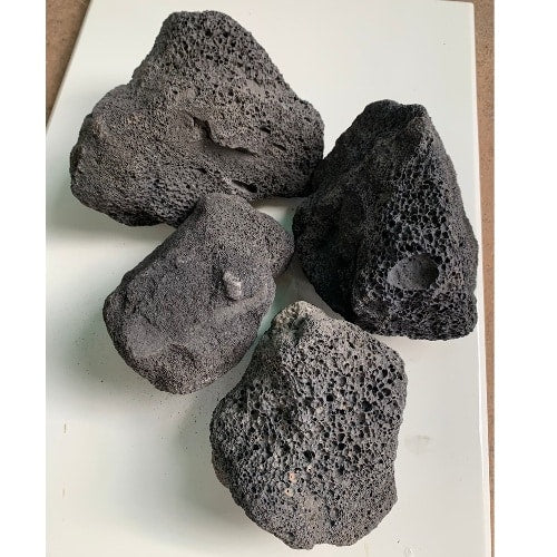 Lava Rock Black -Volcanic Stones Decorative Rocks  for Aquarium Landscape - 4