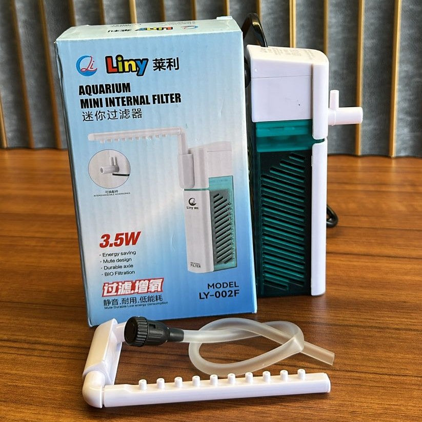 Liny LY-002F Aquarium Mini Internal Filter (3.5W) – 400L/H 3-in-1 Compact Pump