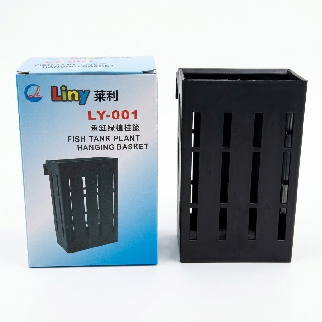Liny LY-001 Aquarium Hanging Plant Basket (Black Color)