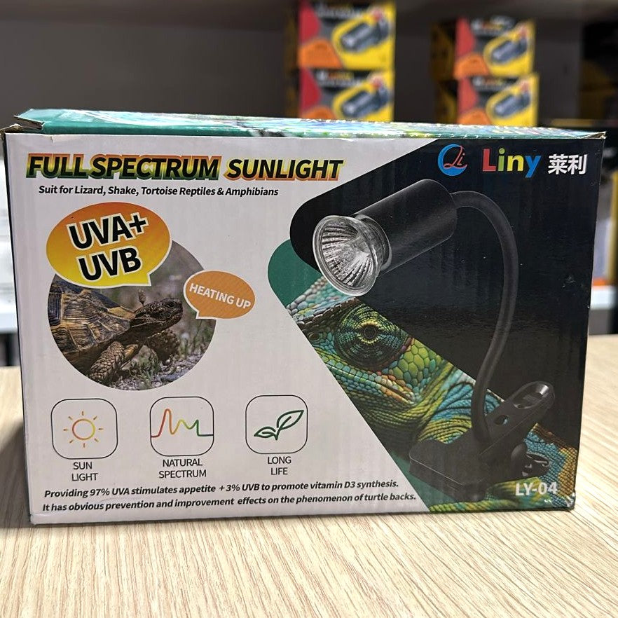 Liny LY-04 Full Spectrum UVA+UVB Reptile Basking Light & Clip-on Fixture (50W)