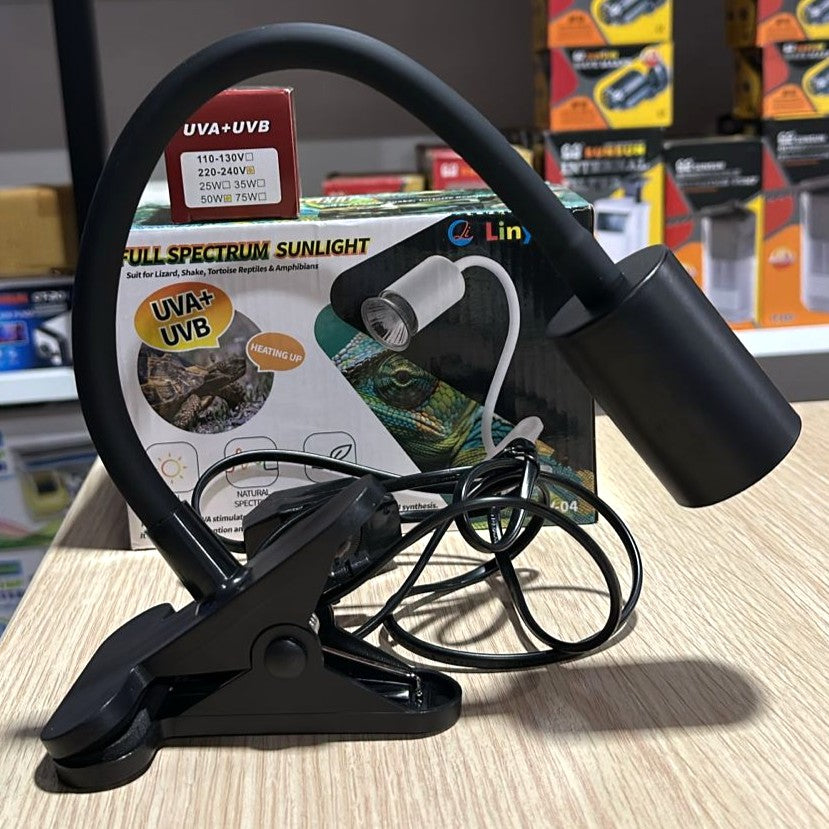 Liny LY-04 Full Spectrum UVA+UVB Reptile Basking Light & Clip-on Fixture (50W)
