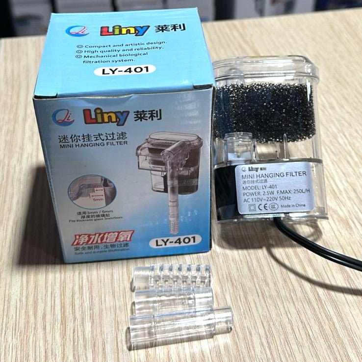 Liny LY-401 Mini Hang-On Aquarium Filter (2.5W, 250 L/H)