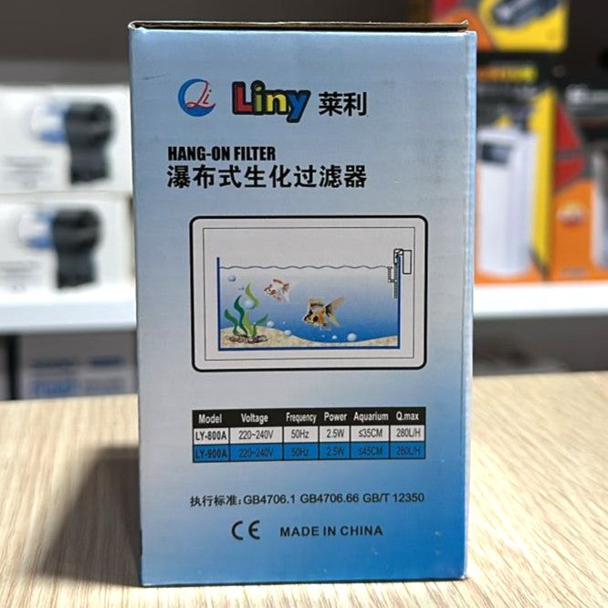 Liny LY-900A Hang-On Aquarium Filter (2.5W, 280 L/H)