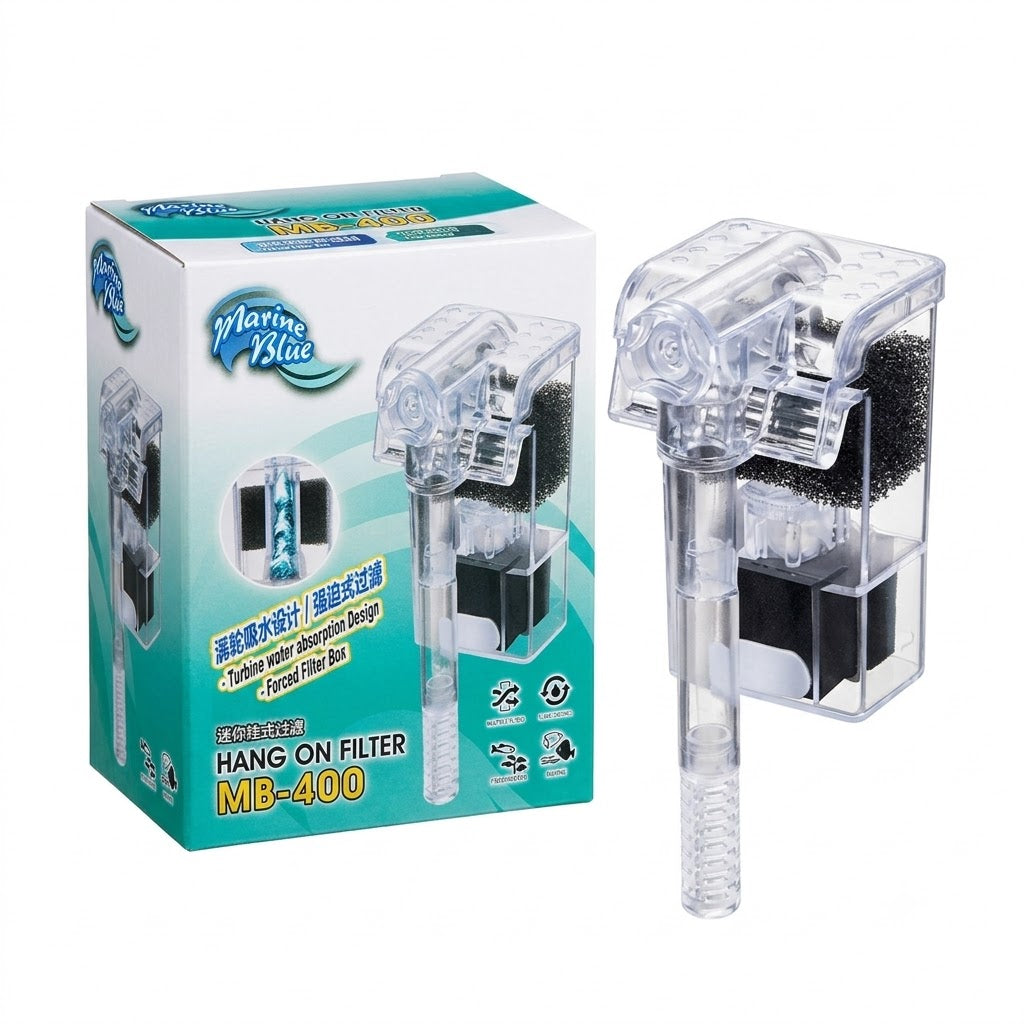 Marine Blue MB-400 Mini Hang-On Aquarium Filter (2.5W, 250 L/H)