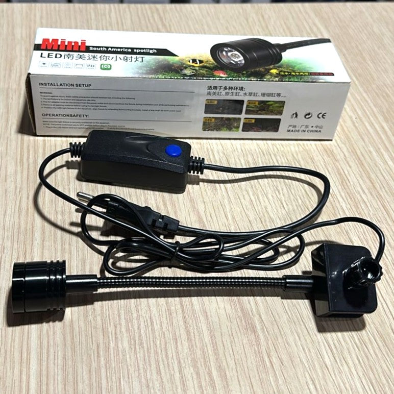 Mini Aquarium LED Spotlight – Flexible Clip-On Light (1W, Yellow Color)