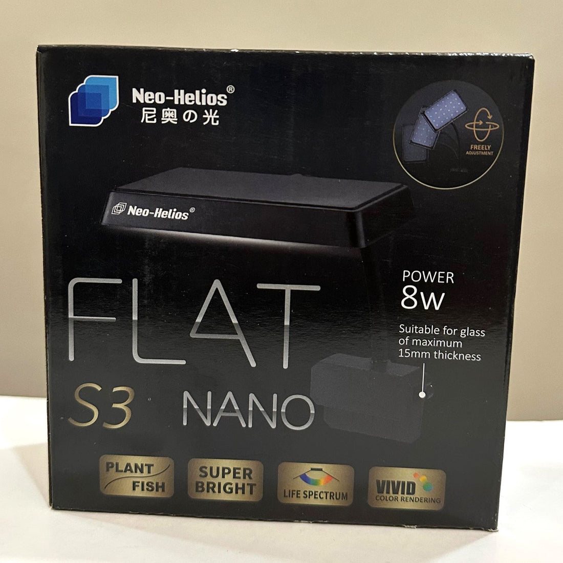 Neo Helios Flat Nano S3  8W Full Spectrum LED Light for Planted Aquarium