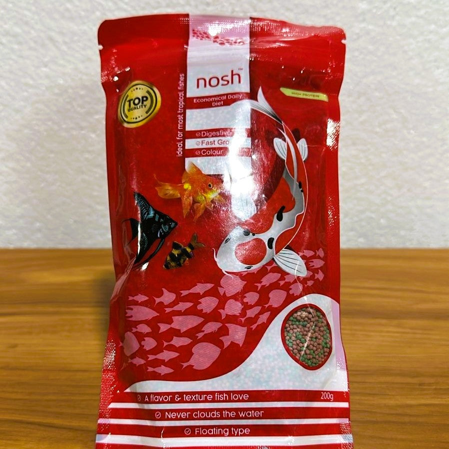 Nosh Daily Diet Tropical Fish Food (200g) – Floating Pellets for Fast Growth