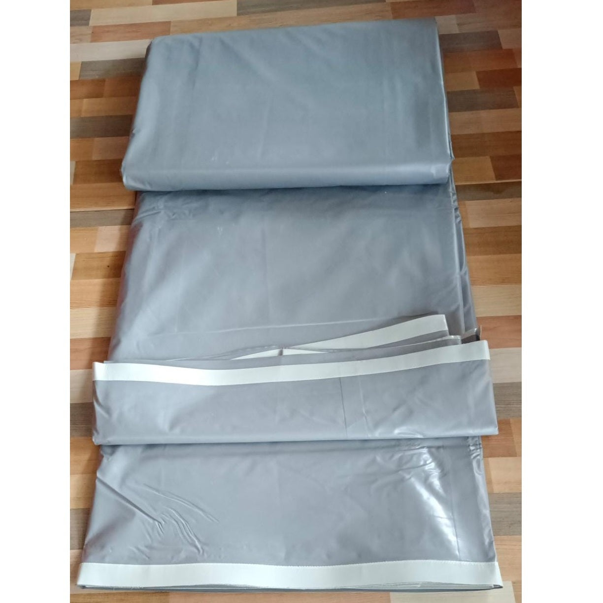 7 x 5 meter 350 GSM Rectangular PVC Coated Nylon Grey color Sheet for Fish Pond - 4