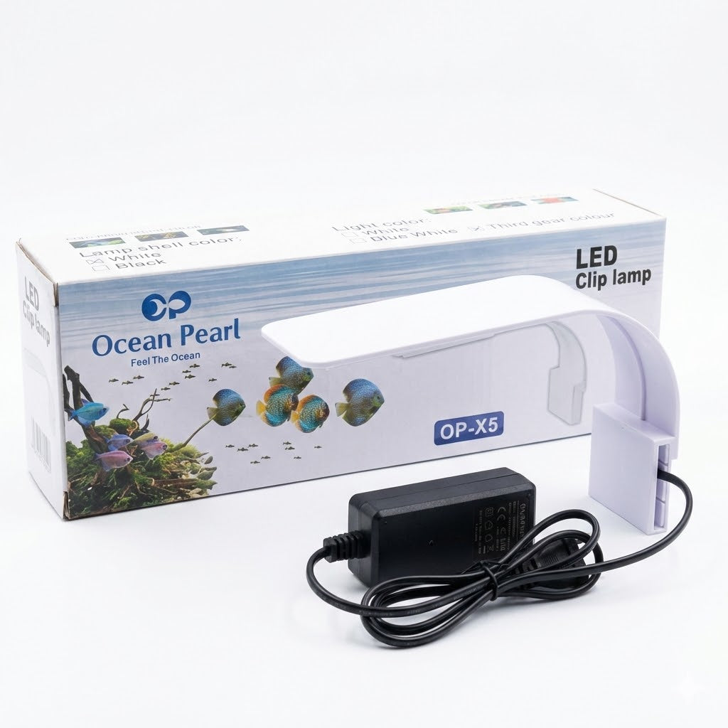 Ocean Pearl OP-X5 LED Clip Lamp – Advanced 3-Mode Aquarium Light