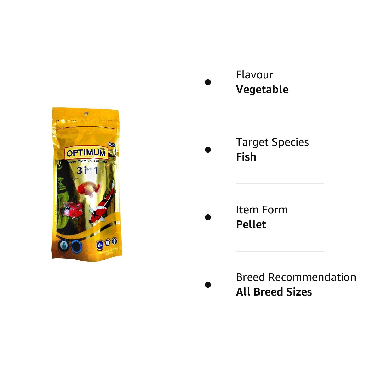 Optimum 3 in 1 Super Premium Fish Feed 100 grams - 4