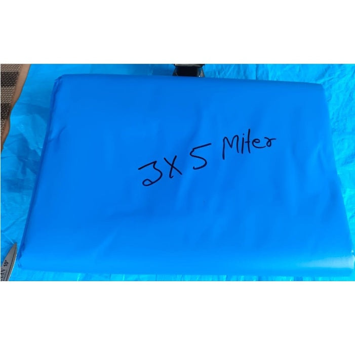 5 x 3 meter 350 GSM Rectangular PVC Coated Nylon Blue color Sheet for Fish Pond - 5