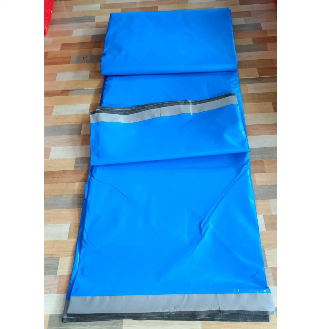 7 x 5 meter 350 GSM Rectangular PVC Coated Nylon Blue color Sheet for Fish Pond - 3