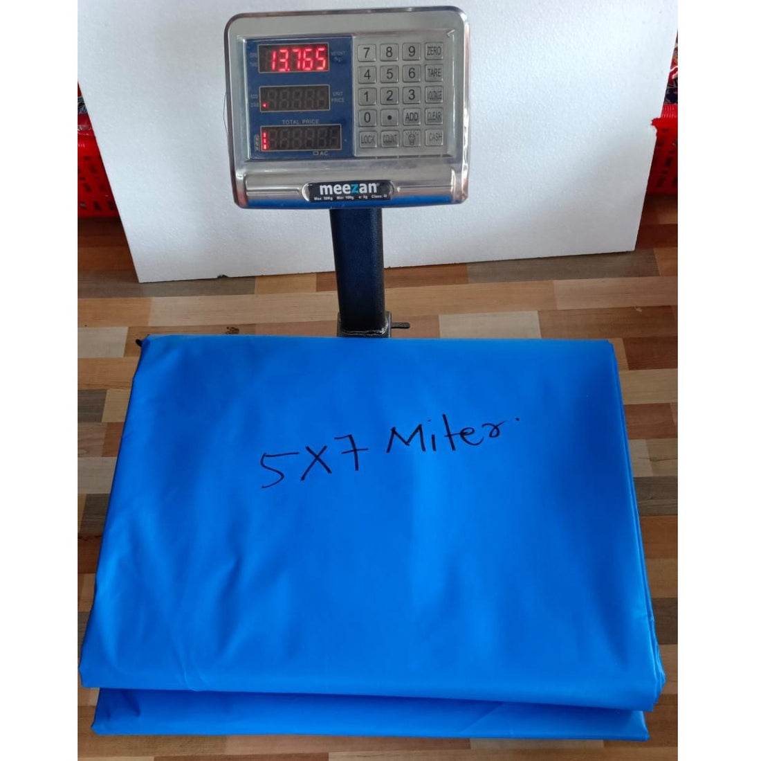 7 x 5 meter 350 GSM Rectangular PVC Coated Nylon Blue color Sheet for Fish Pond