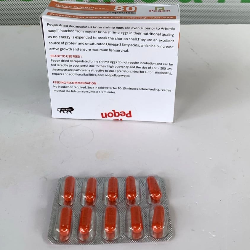 Peqon Decapsulated Brine Shrimp Eggs - 10 capsule Strip- Ready-to-Feed - 4