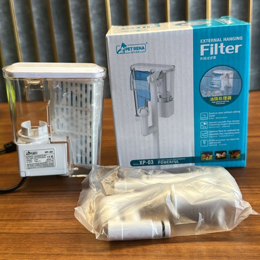 Pet Rena XP-03 Aquarium Hang-On Filter (2.5W) – 160L/H with Surface Skimmer - 2