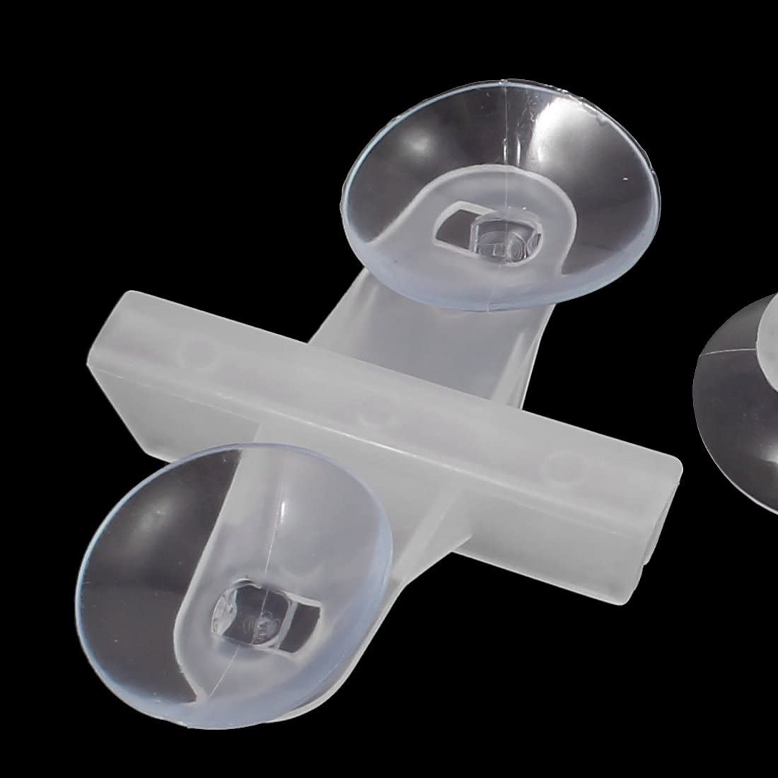 Plastic Dual Suction Cup Fish Tank Divider Sheet Holder Clip White