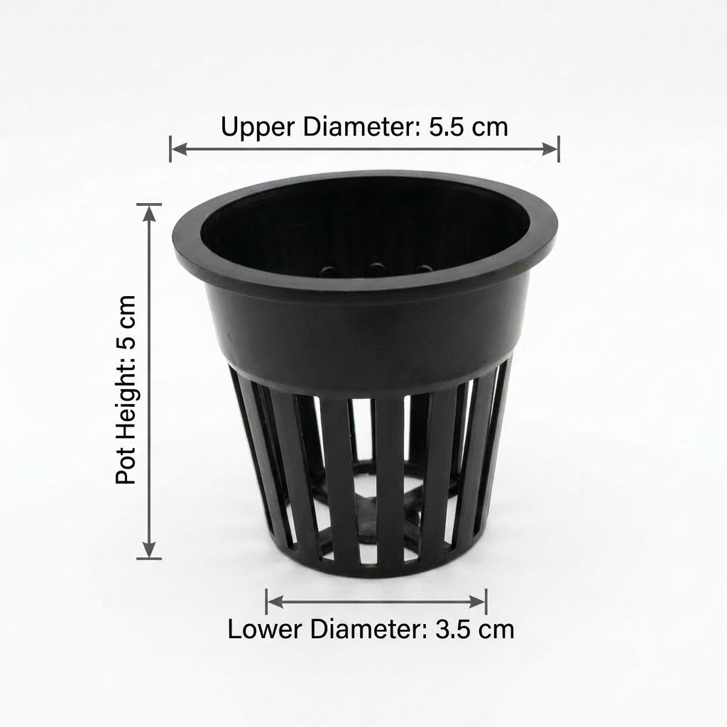 Premium Plastic Aquatic Plant Basket (5 cm) – Black color