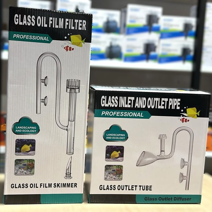 Professional 16mm Glass Lily Pipe Set with Surface Skimmer