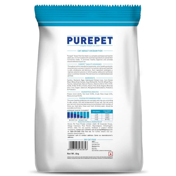 Purepet Ocean Fish Adult Cat Food – 500g (Repacked)