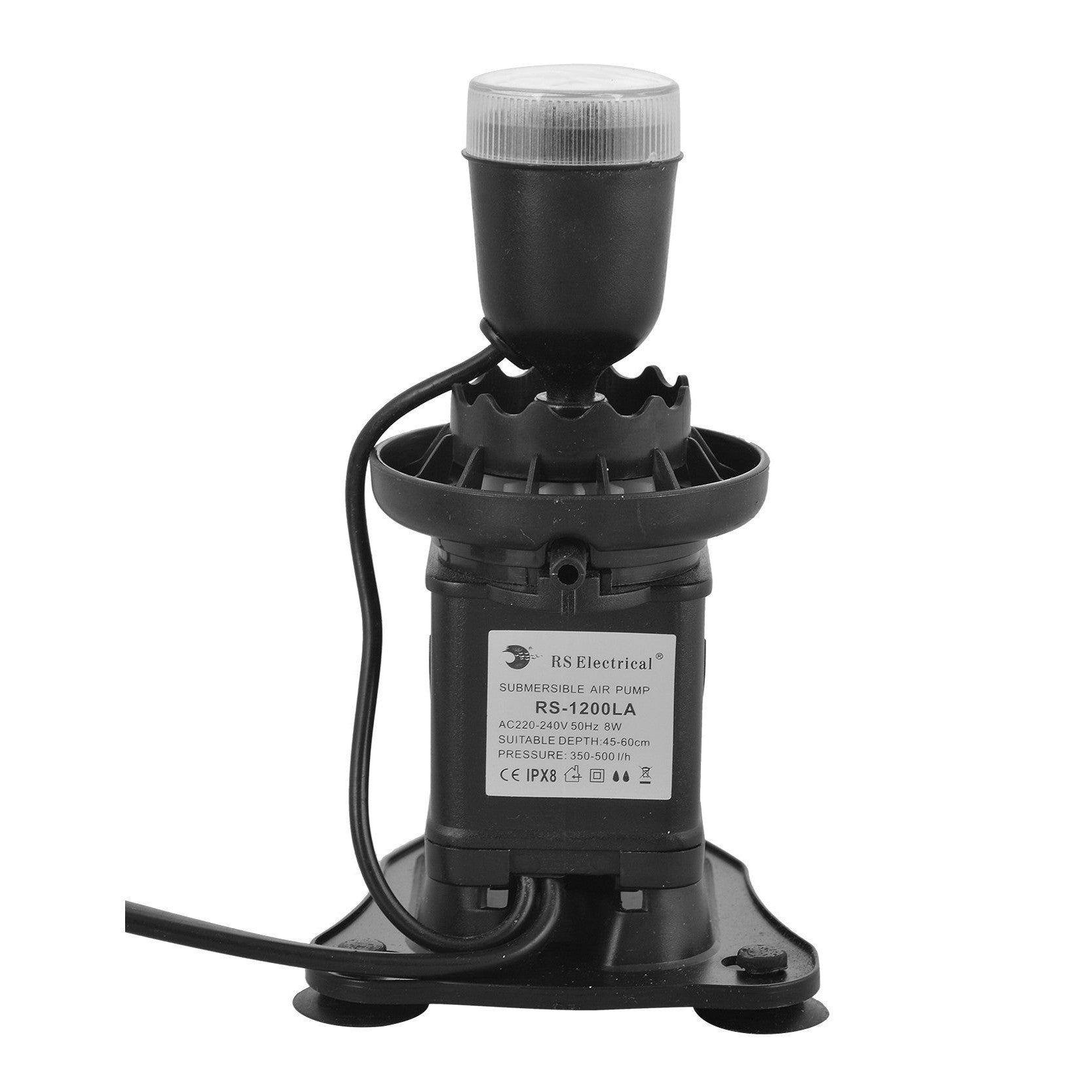 RS Electrical RS-1200LA Submersible LED Air Pump (8W) – Oxygenator with LED Light - 7