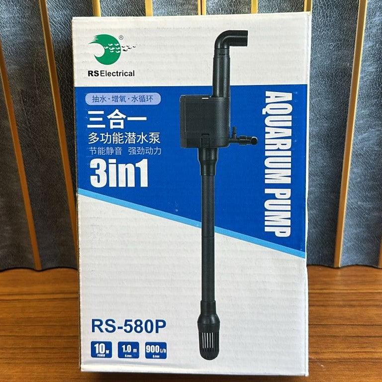 RS Electrical RS-580P Aquarium Submersible Pump (10W) – 900L/H 3-in-1 Powerhead - 6