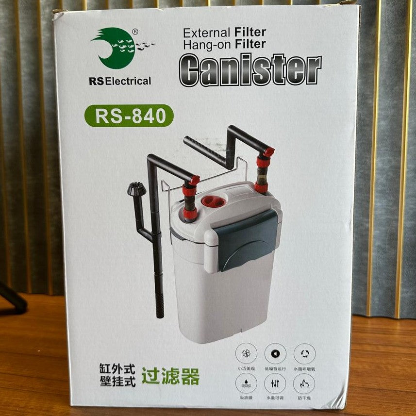 RS Electrical RS-840 Hang-On Canister Filter (8W) – 800L/H with Surface Skimmer