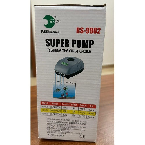 RS Electrical RS-9902 Adjustable Type Aquarium Air Pump 8 Watts | 4 Outlets - 3
