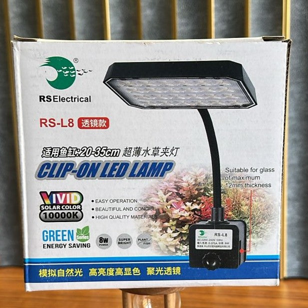 RS Electrical RS-L8 Clip-On LED Lamp (8W) – 10000K High-Brightness Light for Aquariums