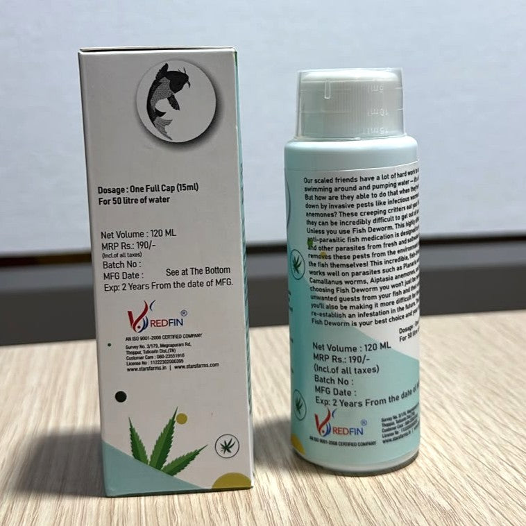 Redfin Fish Deworm 120 ml - Aquatic Anti-Parasitic Medication
