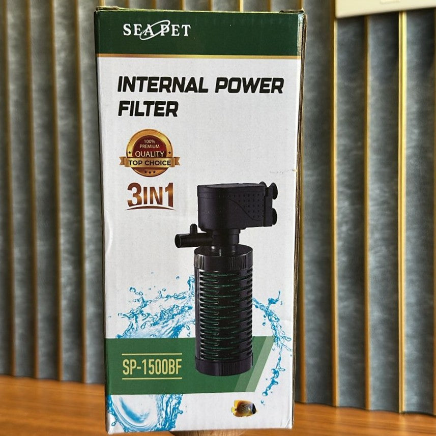Sea Pet SP-1500BF Aquarium Internal Filter (15W) – 950L/H  3-in-1 Power Filter - 6