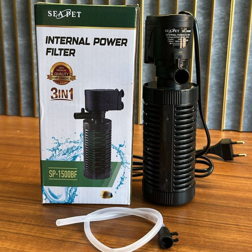 Sea Pet SP-1500BF Aquarium Internal Filter (15W) – 950L/H  3-in-1 Power Filter - 3