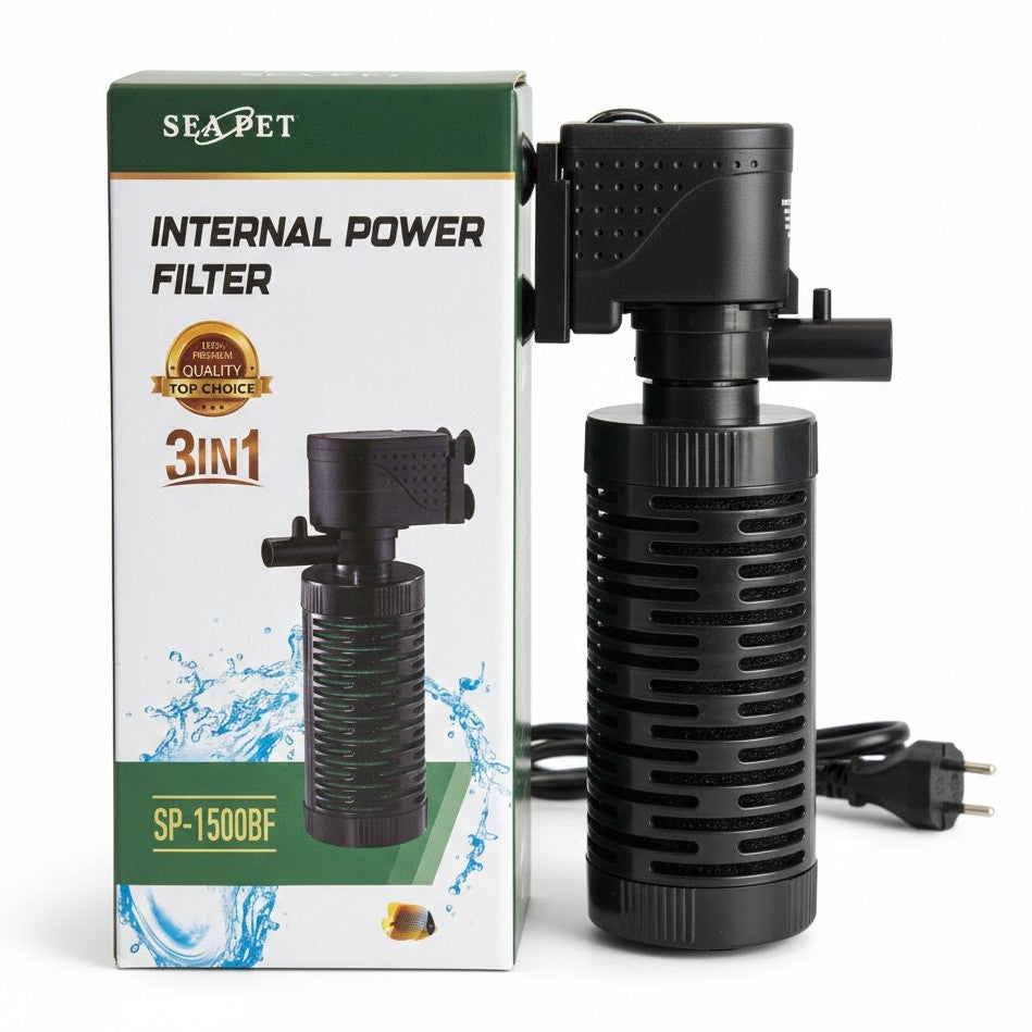 Sea Pet SP-1500BF Aquarium Internal Filter (15W) – 950L/H  3-in-1 Power Filter