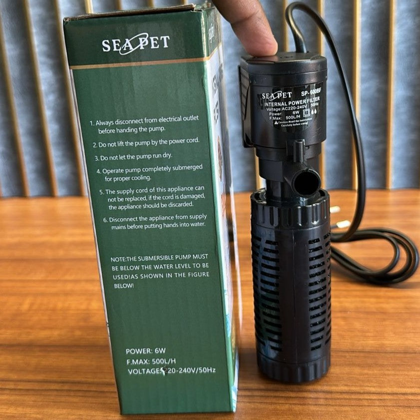 Sea Pet SP-600BF Aquarium Internal Filter (6W) – 500L/H 3-in-1 Power Filter - 2