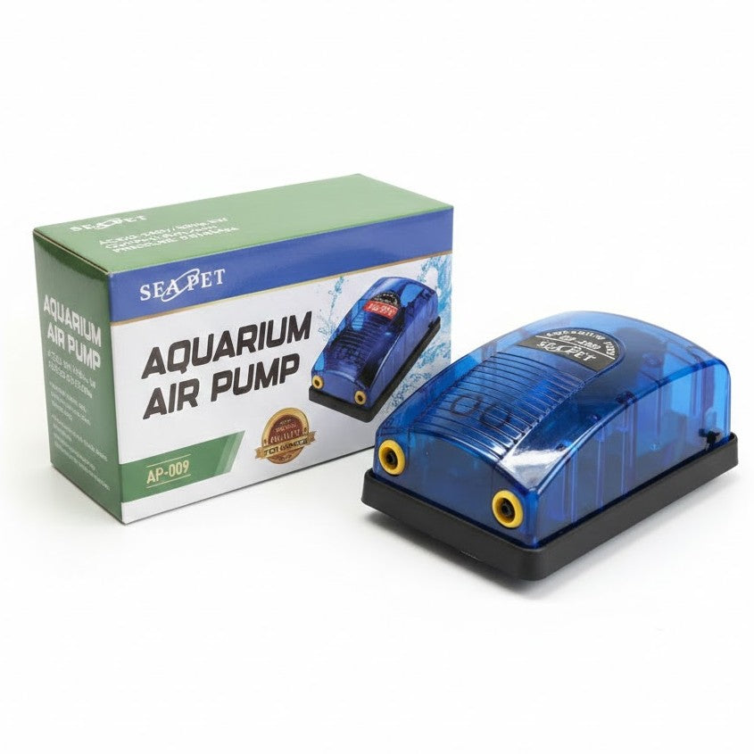 Sea Pet AP-009 Aquarium Air Pump (5W) – Dual Outlet 2x4L/min Aerator