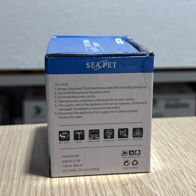 Sea Pet SP-9008 Bottom Suction Pump For Aquariums (8W, 420 L/H)