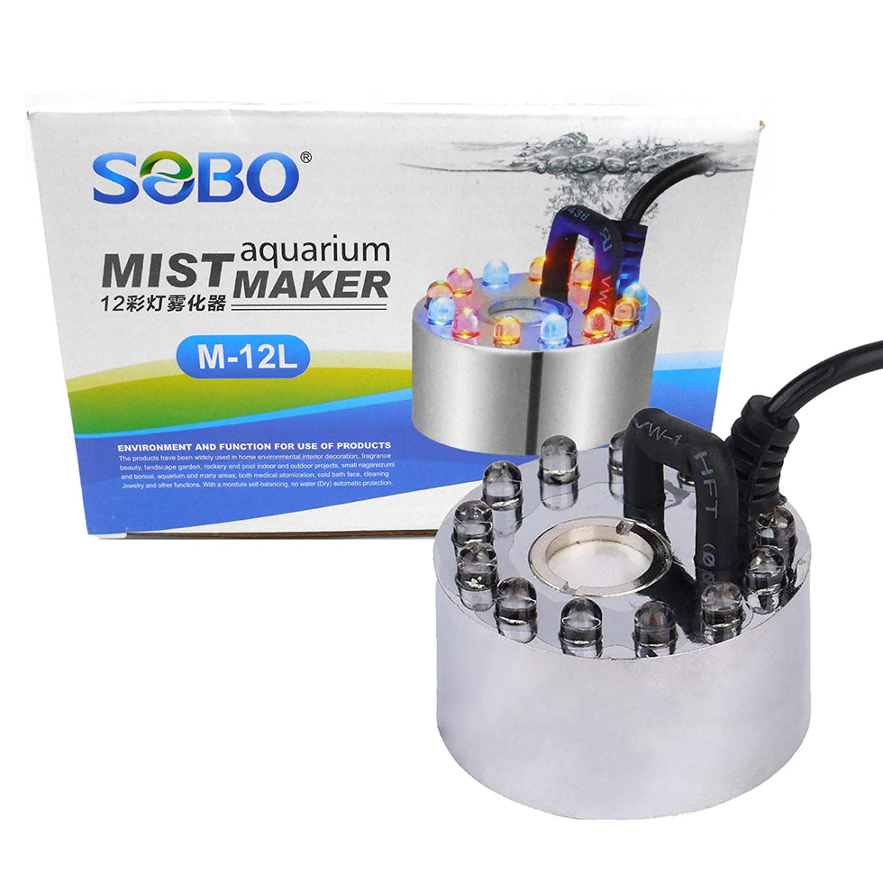 Sobo M-12L Aquarium Mist Maker with Multicolours LED – Onyx Aqua & Pet ...