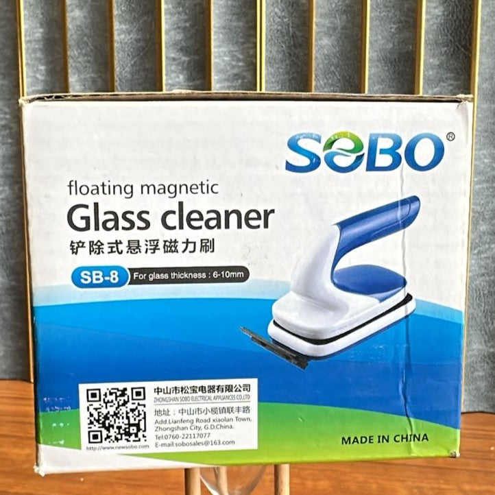 Sobo SB-8 Floating Magnetic Glass Cleaner with Scraper – For 6-10mm Glass - 6